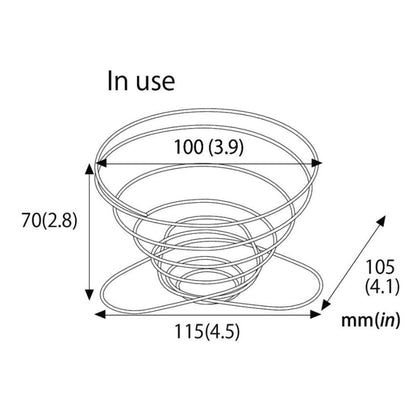 SOTO Helix Coffee Maker dimensions in use