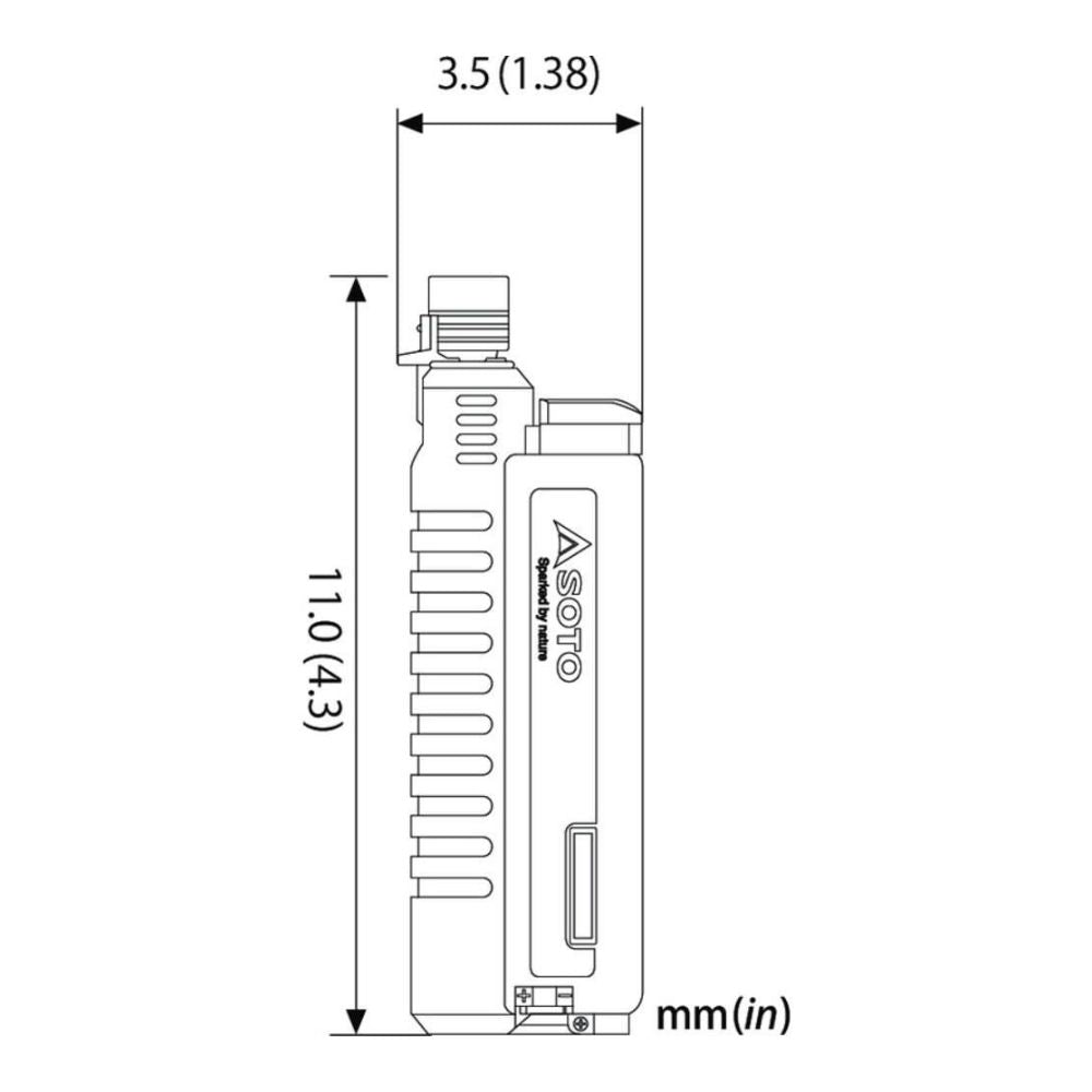 SOTO Pocket Blow Torch XT dimensions