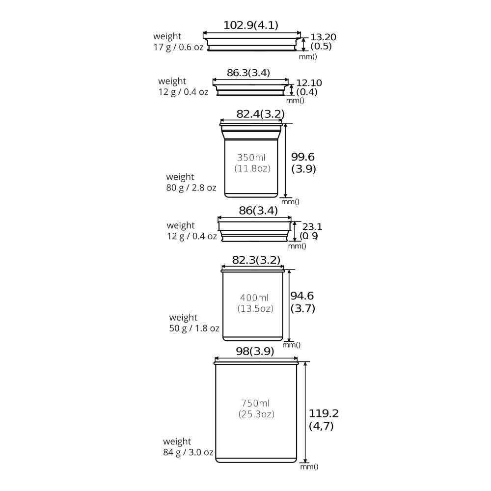 SOTO Thermostack Cook Set Combo sizes
