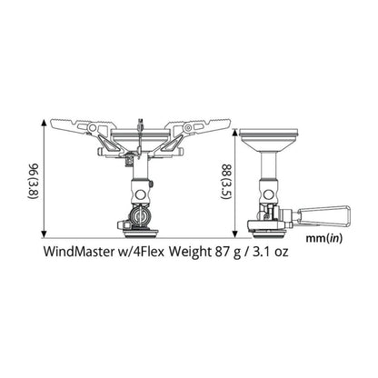 SOTO Windmaster Stove with 4Flex sizes