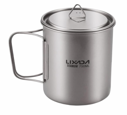 Lixada Lightweight Titanium Camping Cup with Hanging Handle (750ml)