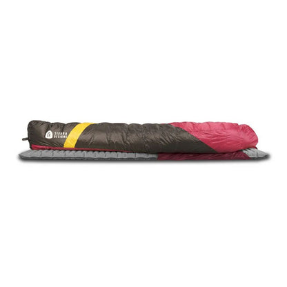 Sierra Designs Cloud 800 20 Degree Down Womens Sleeping Bag on roll mat