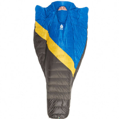 Sierra Designs Nitro 800 35 Degree Down Quilt Sleeping Bag closed with person inside