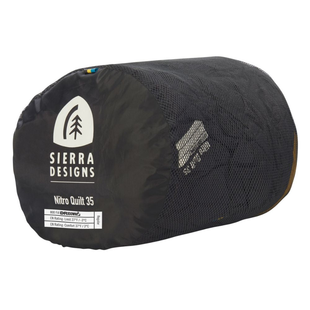 Sierra Designs Nitro 800 35 Degree Down Quilt Sleeping Bag in storage bag