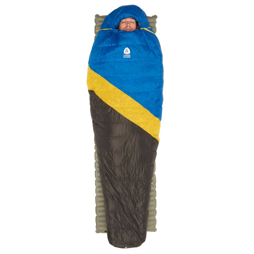 Sierra Designs Nitro 800 35 Degree Down Sleeping Bag with person inside
