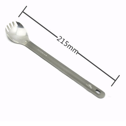 TOAKS Ultralight Titanium Long Handle Spoon/Spork with Polished Bowl (215mm) dimensions