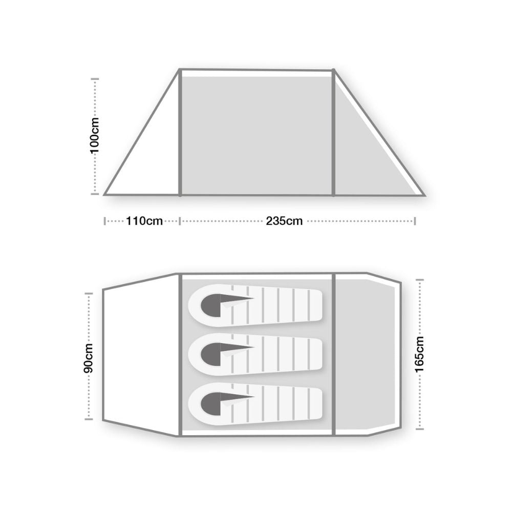 Wild Country Hoolie Compact 3 Tent size specification